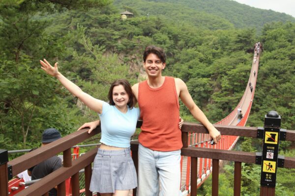 Couple having a photo at the Gamak Mountain Gloucester DMZ Heroes Bridge