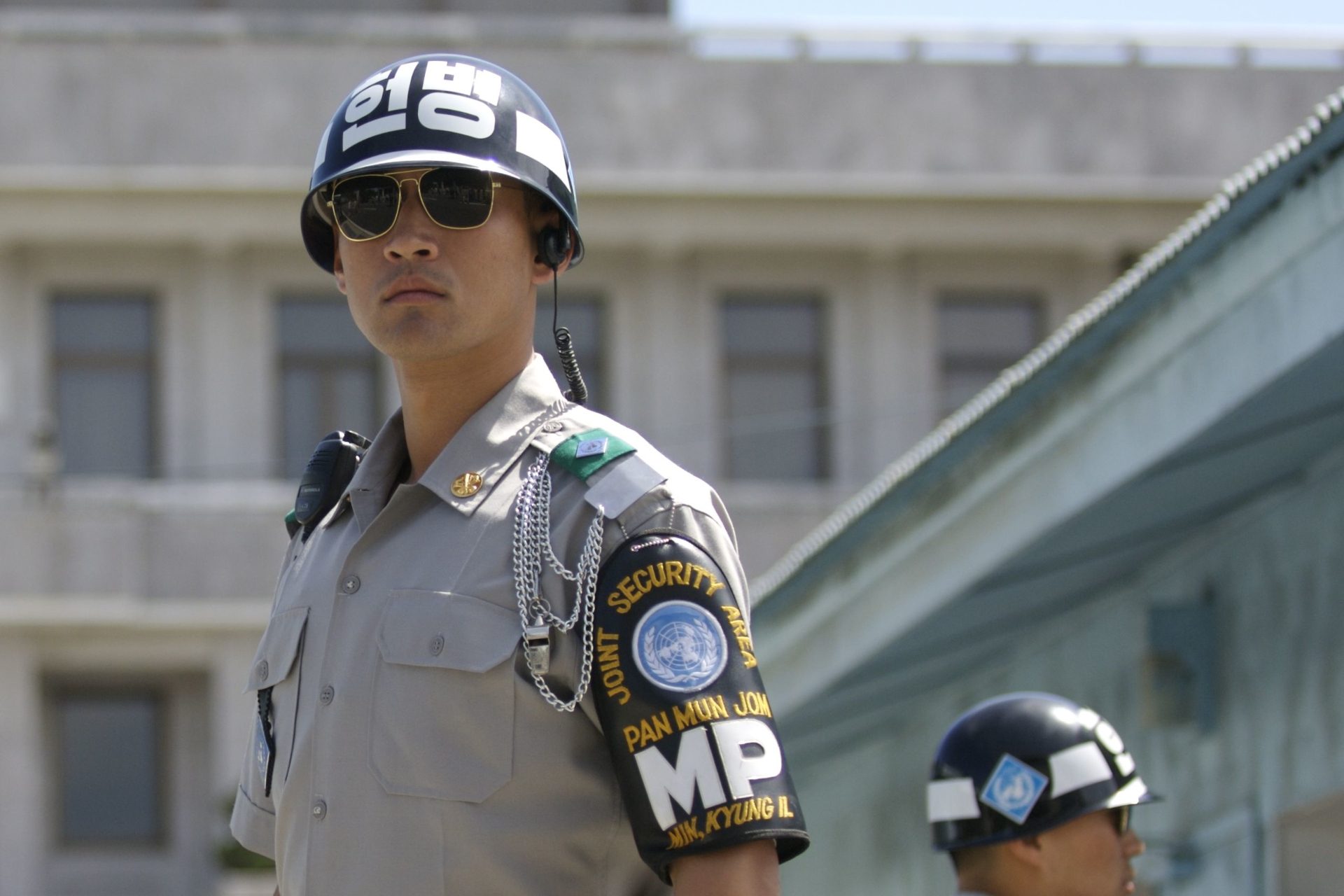 A Joint Security Area (JSA) border guard on duty in full uniform