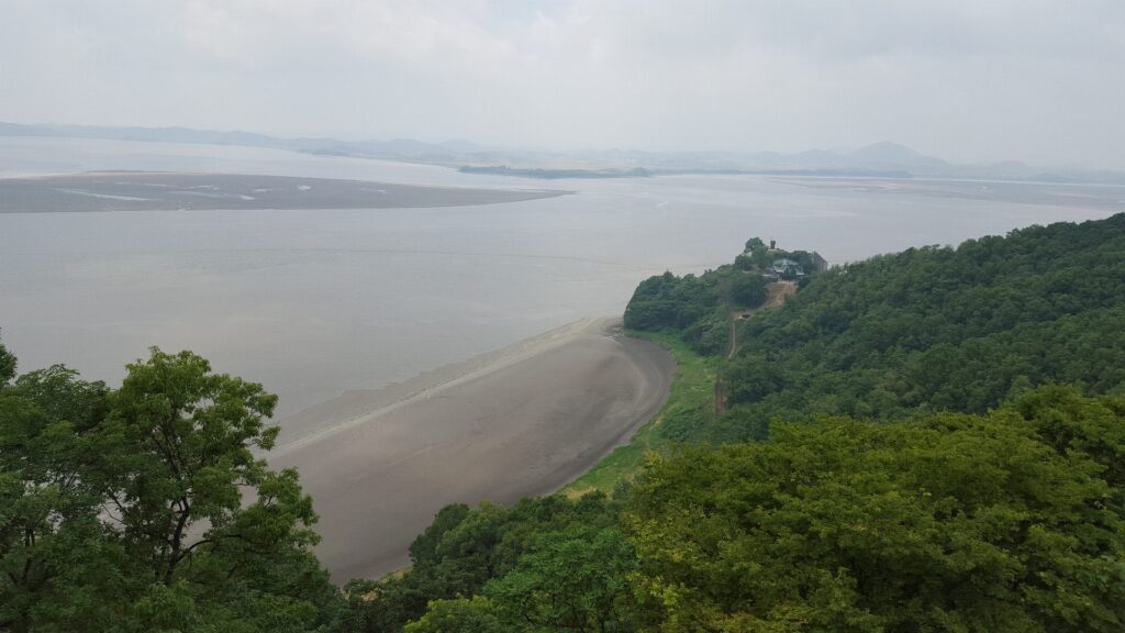The view of the Demilitarized Zone in Korea from Mount Odusan Unification Observatory